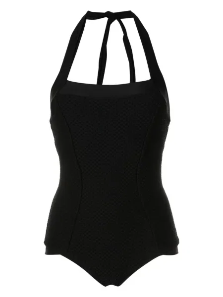 Costum de baie Amir Slama cu gât halter negru