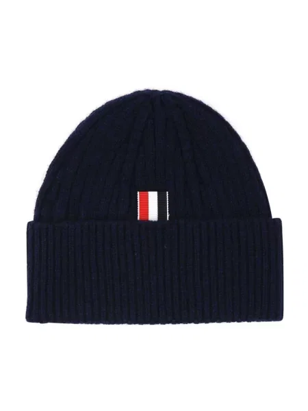 Czapka Thom Browne z kaszmiru niebieska