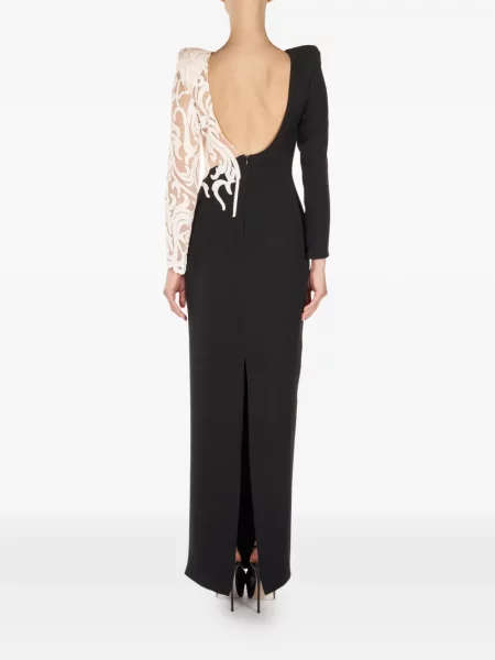 Rochie maxi Araftu din dantelă lungă de costum negru