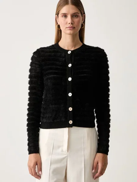 Twinset cardigan pentru femei cu lână negru