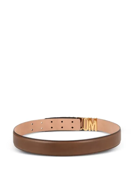 Curea Moschino din piele cu autograf maro
