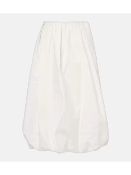 Fustă midi Brunello Cucinelli până la genunchi alb