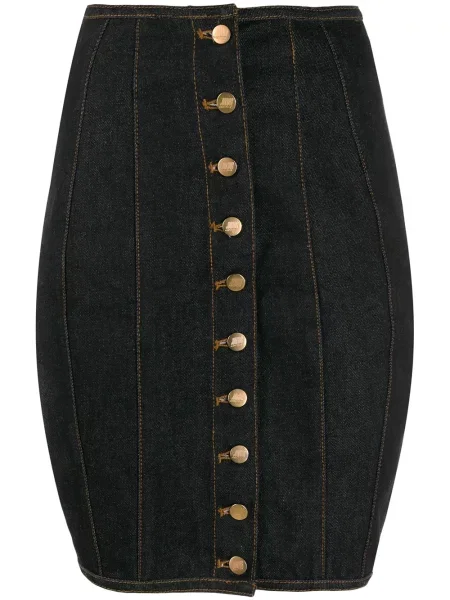 Korzetové džínová sukně Jean Paul Gaultier Pre-owned černé