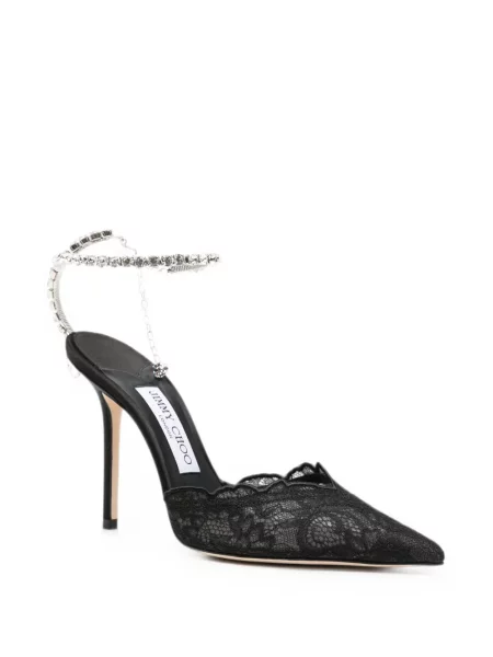 Pantofi cu toc Jimmy Choo din dantelă negru