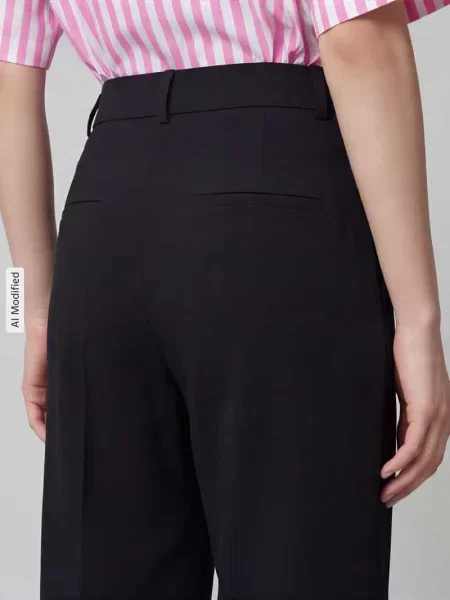 Spodnie z szerokimi nogawkami szerokość spodnie z kantami model ANAIS' Cambio czarne