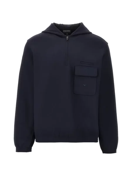 Hanorac cu glugă Emporio Armani albastru