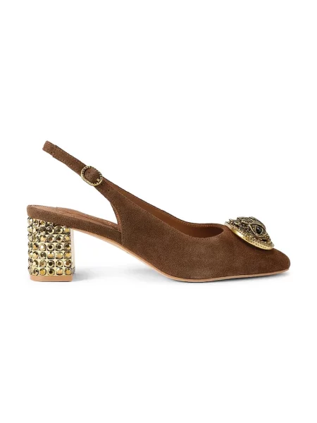 Pantofi cu toc Kurt Geiger London din piele slingback maro