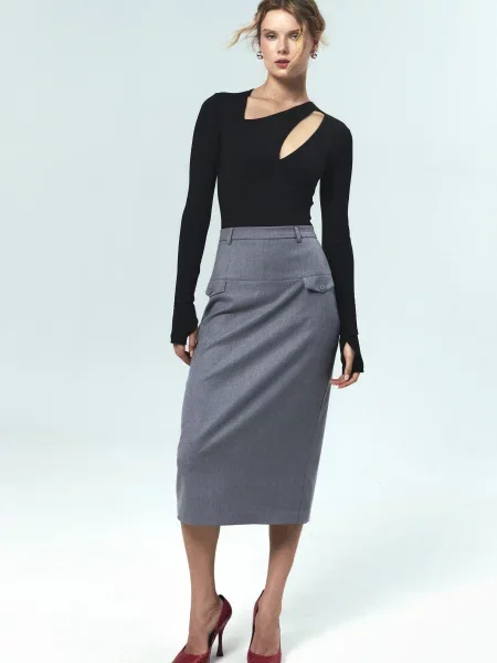 Спідниця міді Gepur сірий