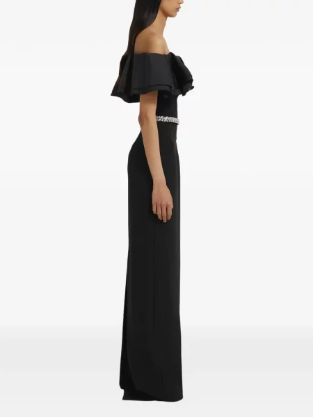 Rochie maxi Safiyaa cu umerii deschiși negru