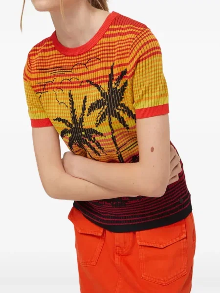 Tricou Desigual tricotate portocaliu
