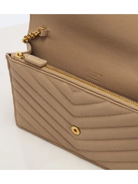 Colier Saint Laurent din piele bej