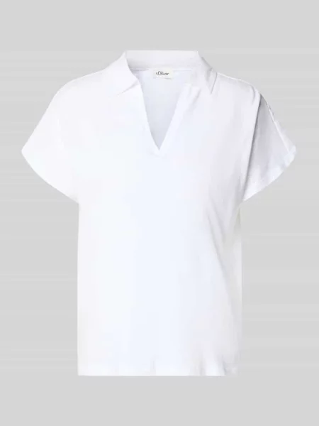 Koszulka polo z czystej bawełny o kroju regular fit S.oliver Red Label biała