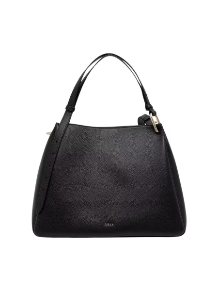 Furla torebka shopper skórzana czarna