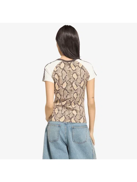 T-shirt adidas Snake Print Cali Tee Linen/ Magic Beige S μπεζ
