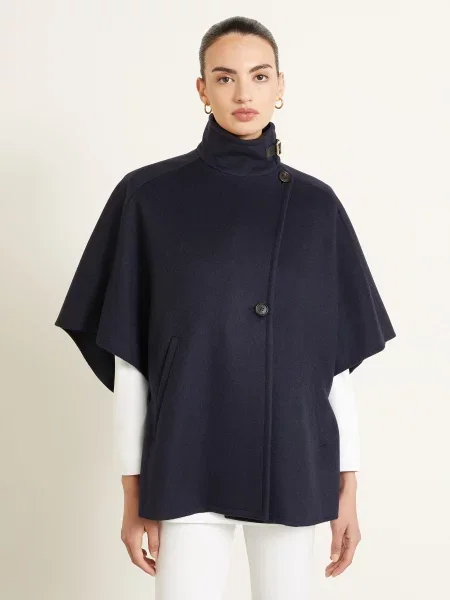 Max Mara Kašmírový Plášť Derrik tmavě modrá