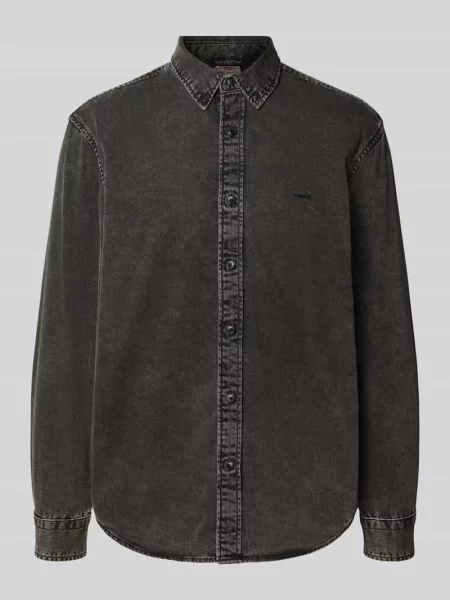 Levi's koszula jeansowa regular z kołnierzykiem button-down czarny
