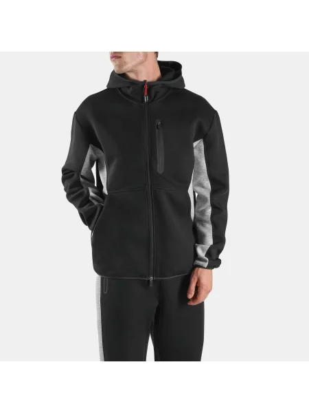 Reebok bluza z kapturem na Dreamblend Spacer male Black/Athletic Grey Marl Size: czarna