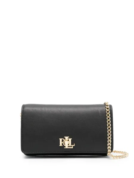 Geanta de piele Lauren Ralph Lauren din piele negru