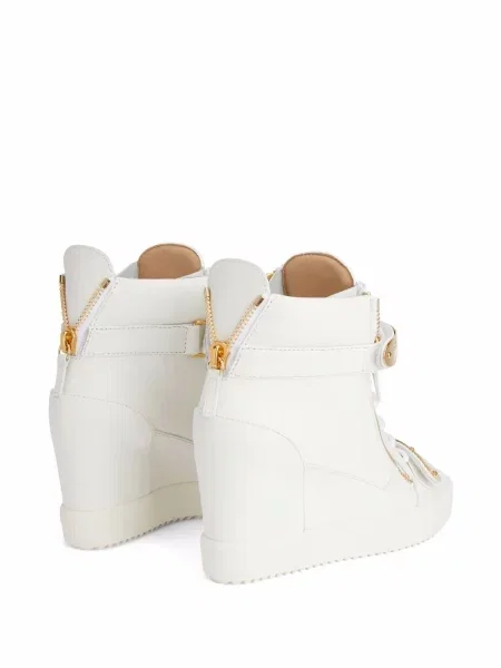 Tenisky Giuseppe Zanotti Coby na klínovém podpatku bílé
