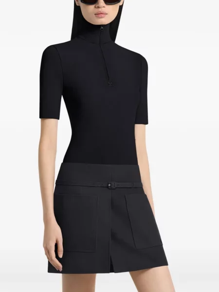 Top Courreges de jumătate de fermoar negru