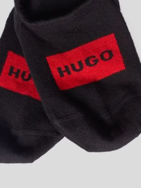 Skarpetki stopki z nadrukiem z logo w zestawie 2 szt. Hugo czarne