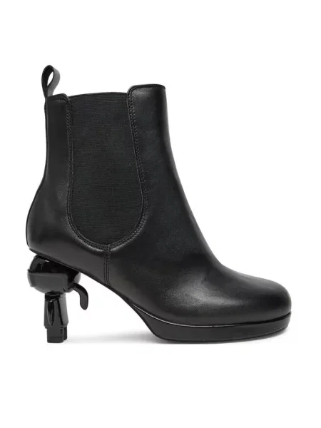 Buty do kostki Karl Lagerfeld skórzane czarne