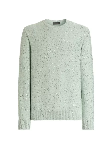 Pulover Dolce & Gabbana cu decolteu rotund verde