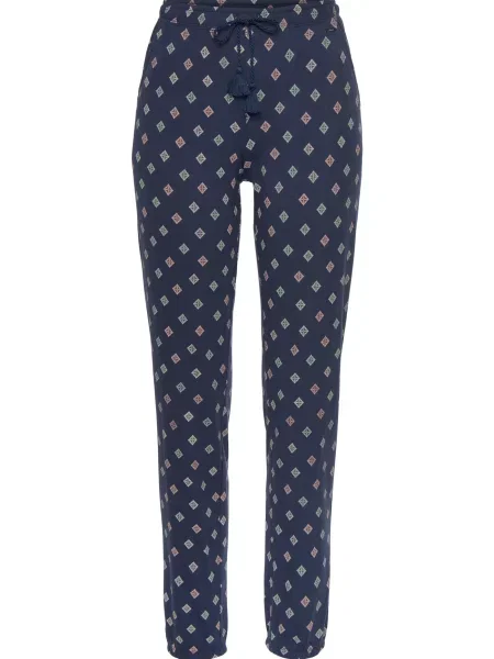 S.Oliver Pantaloni de pijama kitt / albastru închis / verde pastel / roz pudră alb