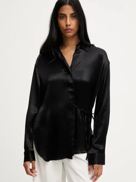 Košulja Answear.LAB za žene relaxed s klasičnim ovratnikom crna