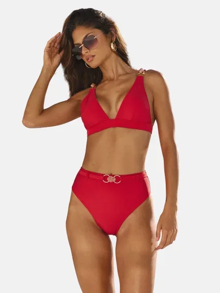 Lipsy Sutien costum de baie roşu închis