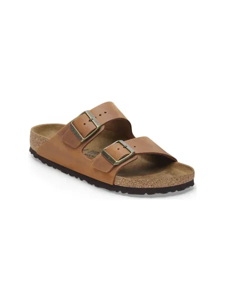 Kožené šľapky Birkenstock hnedá
