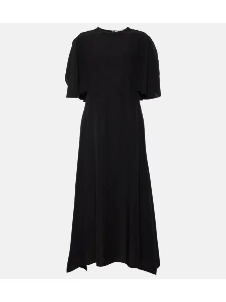 Rochie maxi Stella Mccartney de mătase de costum negru