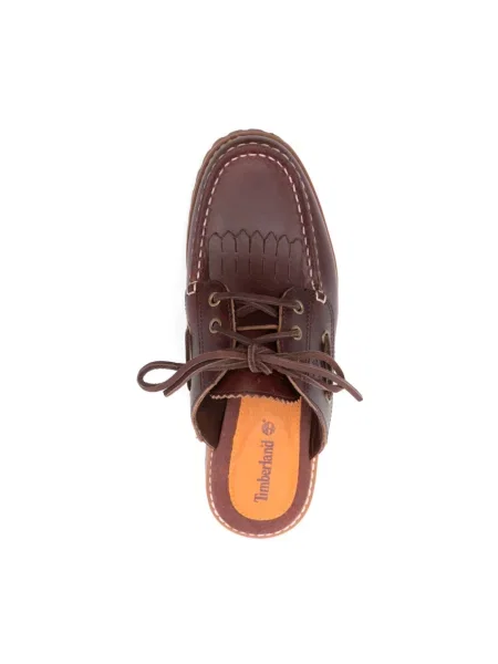 Klapki mules Timberland skórzane brązowe
