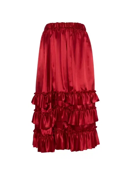 Fusta maxi Noir Kei Ninomiya cu volane roșu