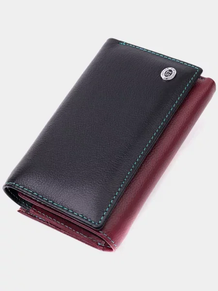 Кожаный кошелек St Leather Accessories черный