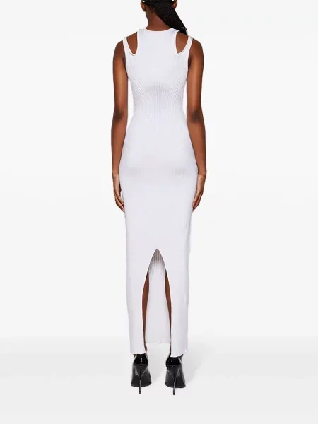 Rochie maxi Mugler tricotate de costum alb
