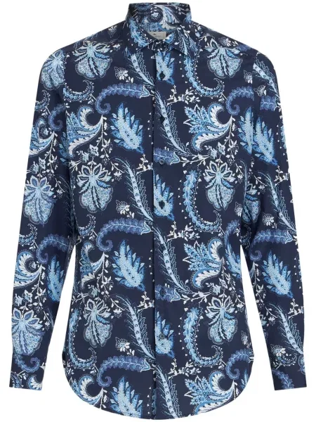 Cămașă Etro cu imagine cu model paisley albastru