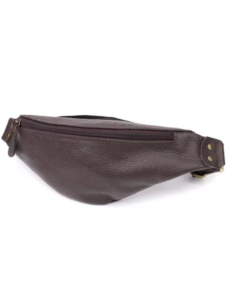 Кожаная поясная сумка Shvigel коричневая