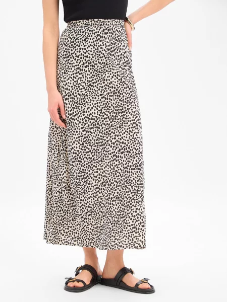 Vila spódnica maxi Grace Kobiety beżowy|czarny w kropki 34 czarna