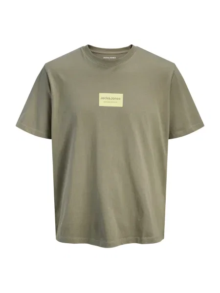 JACK & JONES Majica JJFRANK svetlo rumena / blata rjava