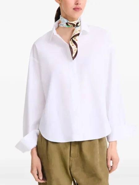 Fular Longchamp cu imagine alb