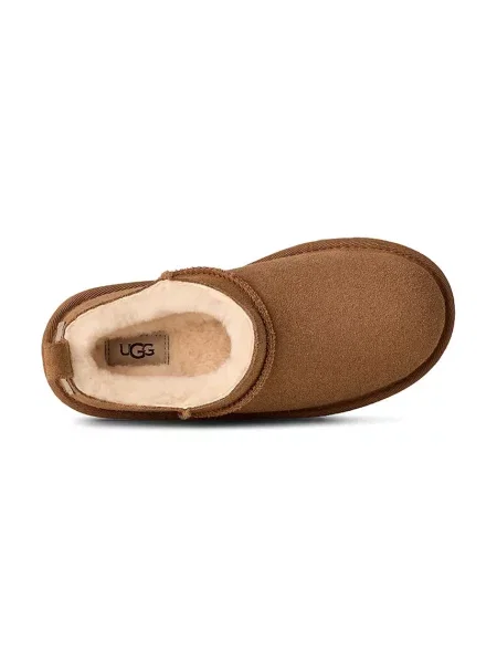 UGG апрески за деца от велур CLASSIC MICRO кафяво