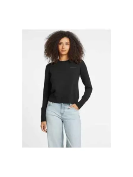Guess Swetry Kobieta S Sweter z Haftem czarny