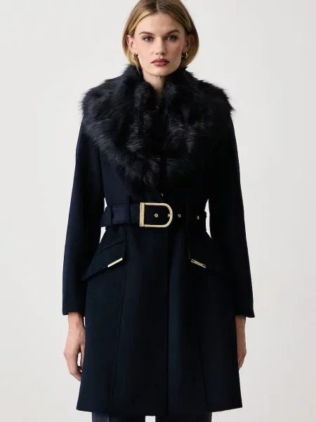 Marciano by Guess płaszcz męski z wełną NEW ALICE granatowy