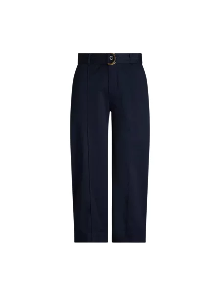 Ralph Lauren Spodnie Kobieta M Spodnie w kant z paskiem niebieski