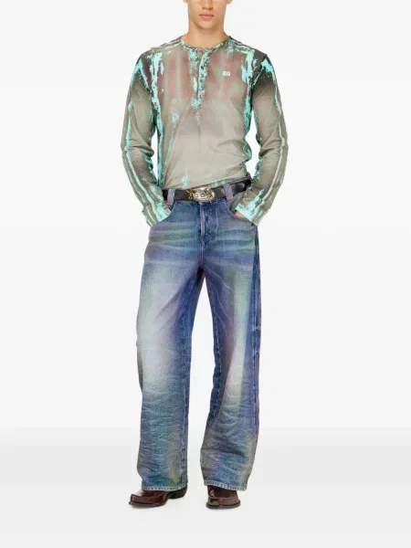 Tricou Diesel din piele gri