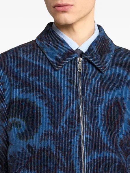 Geacă Etro cu imagine cu model paisley albastru
