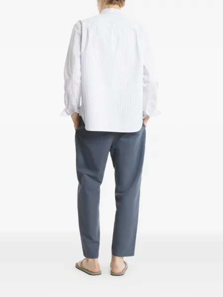 Lung cămașă cu dungi Maison Kitsune cu dungi alb
