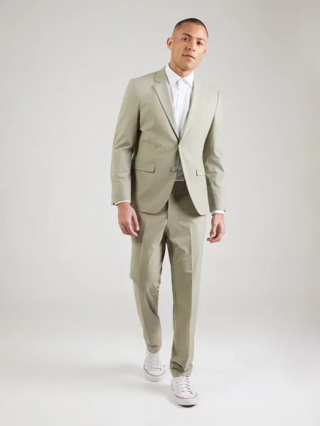 HUGO De lână costum | Extra slim fit verde