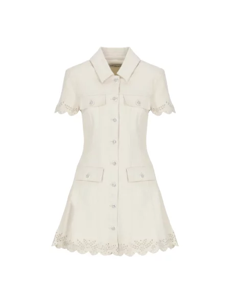 Sukienka jeansowa Self-portrait beżowa